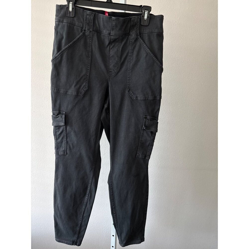 Spanx Jeans Size 1X Black Cargo Sleek Minimalist Slimming Pants Sculpted Modern - Picture 2 of 13